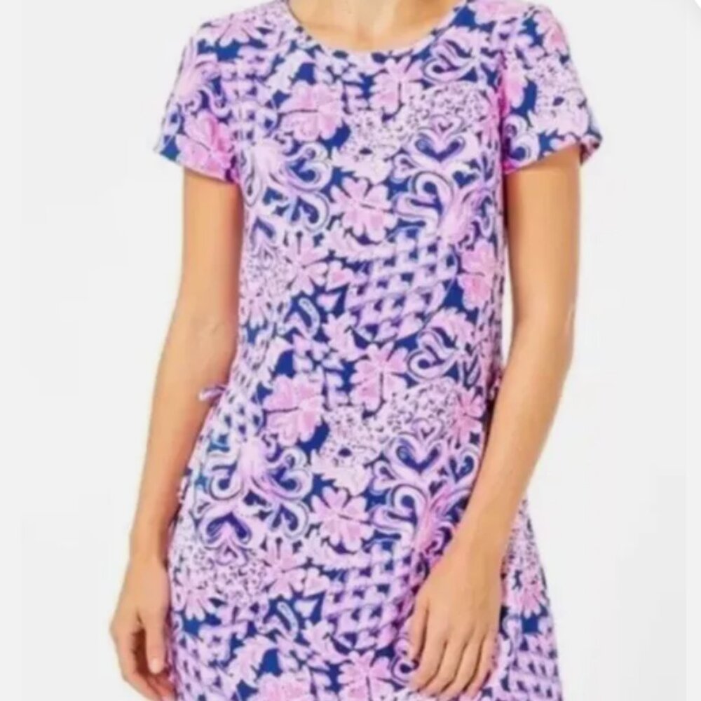 Lilly Pulitzer Blanca Stretch Romper Indigo Love You Bunches Hearts Preppy 0